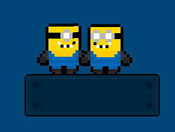 Malí žlutí muži skáčou