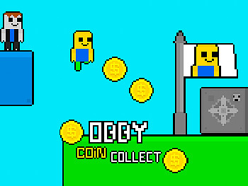 Duhový parkour Obby vs. Bacon